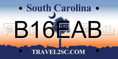 B16EAB South Carolina License Plate