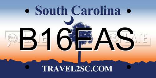 B16EAS South Carolina License Plate