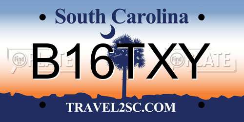 B16TXY South Carolina License Plate