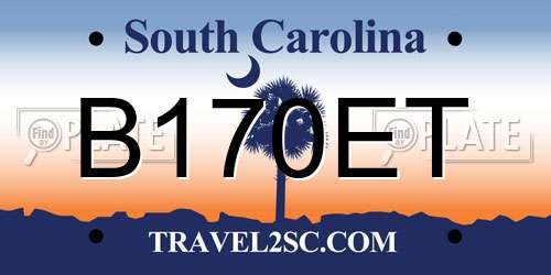 B170ET South Carolina License Plate