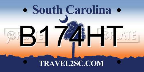 B174HT South Carolina License Plate