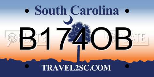 B174OB South Carolina License Plate