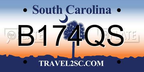 B174QS South Carolina License Plate