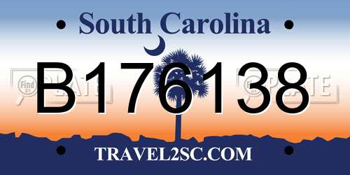 B176138 South Carolina License Plate
