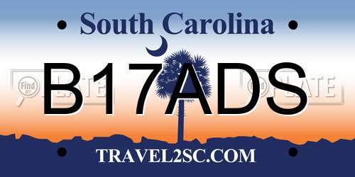 B17ADS South Carolina License Plate