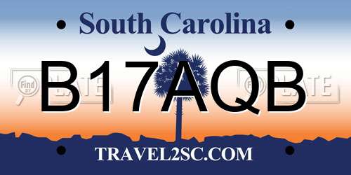 B17AQB South Carolina License Plate