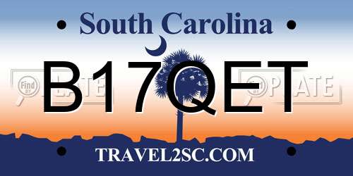 B17QET South Carolina License Plate