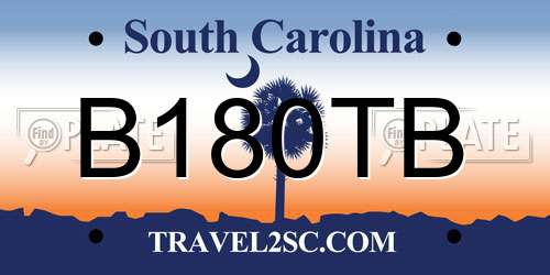 B180TB South Carolina License Plate