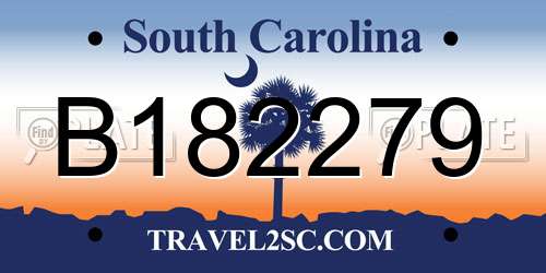 B182279 South Carolina License Plate