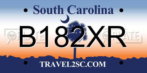 B182XR South Carolina License Plate