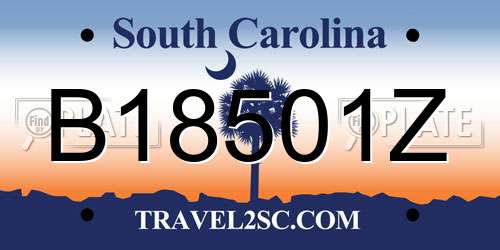 B18501Z South Carolina License Plate