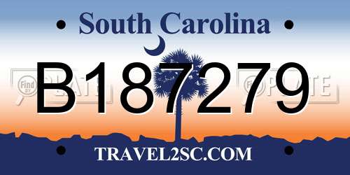 B187279 South Carolina License Plate
