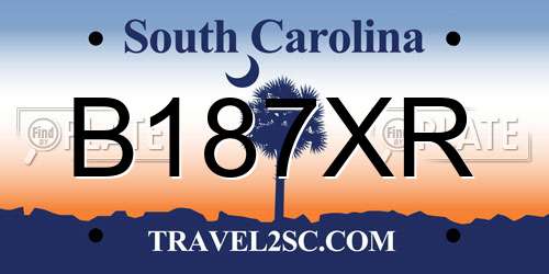 B187XR South Carolina License Plate