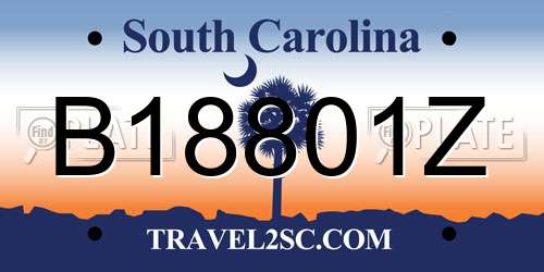 B18801Z South Carolina License Plate