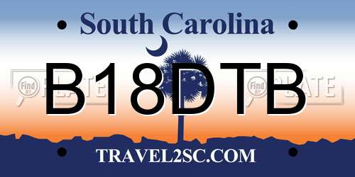 B18DTB South Carolina License Plate