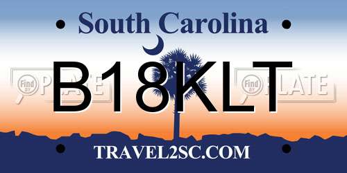 B18KLT South Carolina License Plate