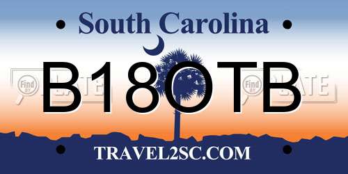 B18OTB South Carolina License Plate