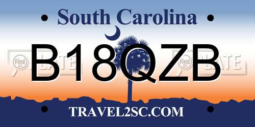 B18QZB South Carolina License Plate