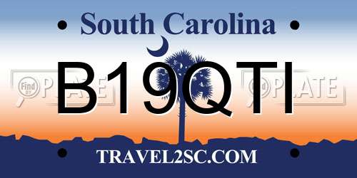 B19QTI South Carolina License Plate