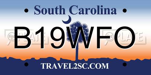 B19WFO South Carolina License Plate