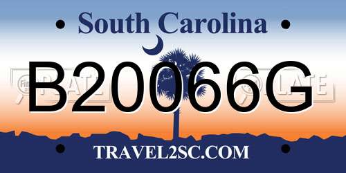 B20066G South Carolina License Plate