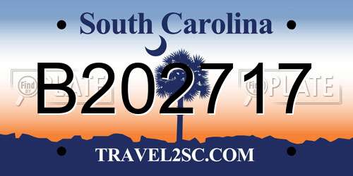 B202717 South Carolina License Plate