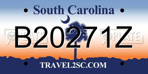 B20271Z South Carolina License Plate