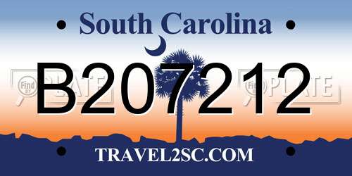 B207212 South Carolina License Plate