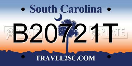 B20721T South Carolina License Plate