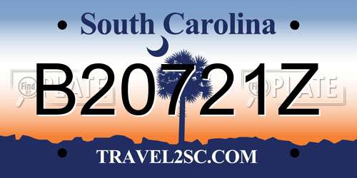 B20721Z South Carolina License Plate