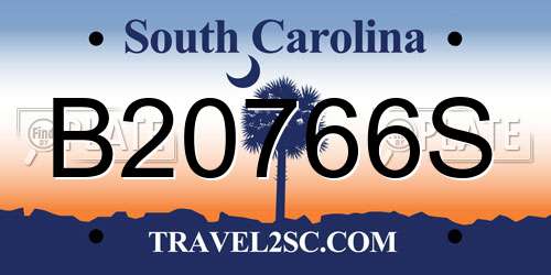 B20766S South Carolina License Plate