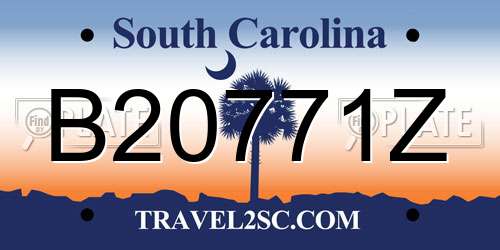B20771Z South Carolina License Plate
