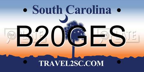 B20GES South Carolina License Plate