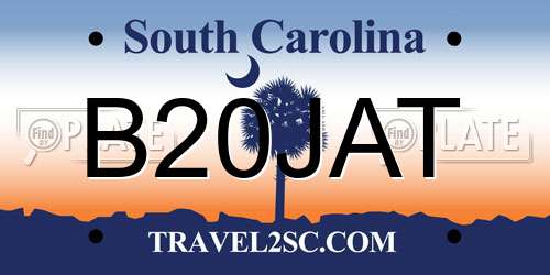 B20JAT South Carolina License Plate