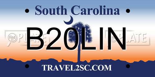 B20LIN South Carolina License Plate