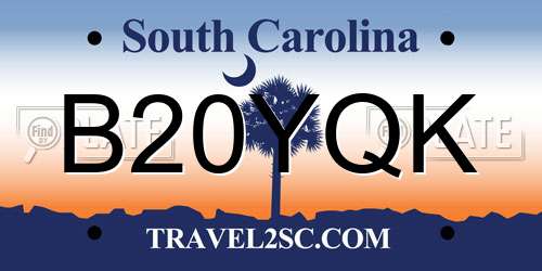 B20YQK South Carolina License Plate