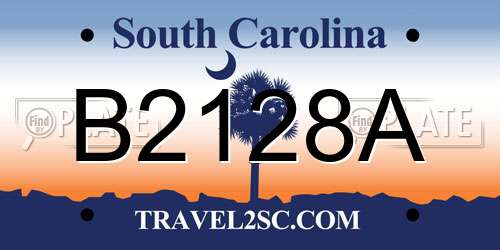 B2128A South Carolina License Plate