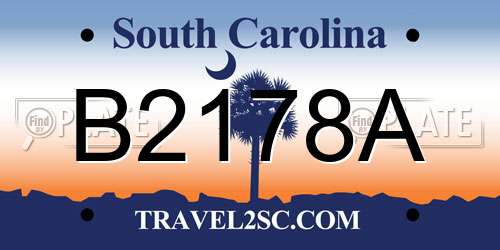 B2178A South Carolina License Plate