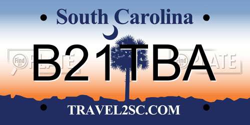 B21TBA South Carolina License Plate