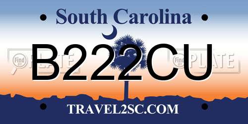 B222CU South Carolina License Plate