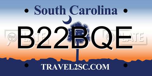 B22BQE South Carolina License Plate