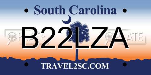B22LZA South Carolina License Plate