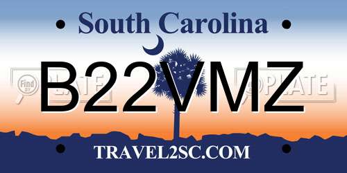 B22VMZ South Carolina License Plate