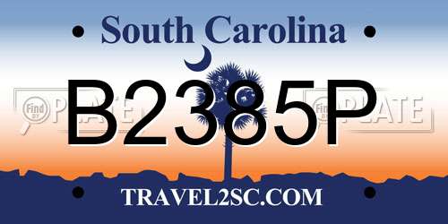 B2385P South Carolina License Plate