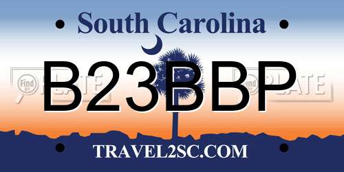 B23BBP South Carolina License Plate