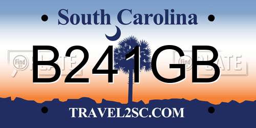 B241GB South Carolina License Plate