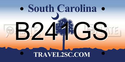 B241GS South Carolina License Plate