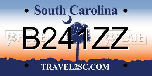 B241ZZ South Carolina License Plate