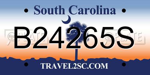 B24265S South Carolina License Plate