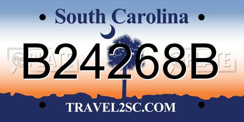 B24268B South Carolina License Plate